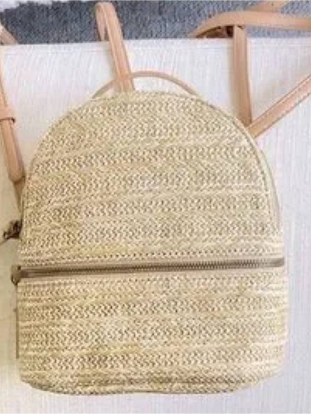 Malibu Skye Woven Raffia Convertible Mini Backpack